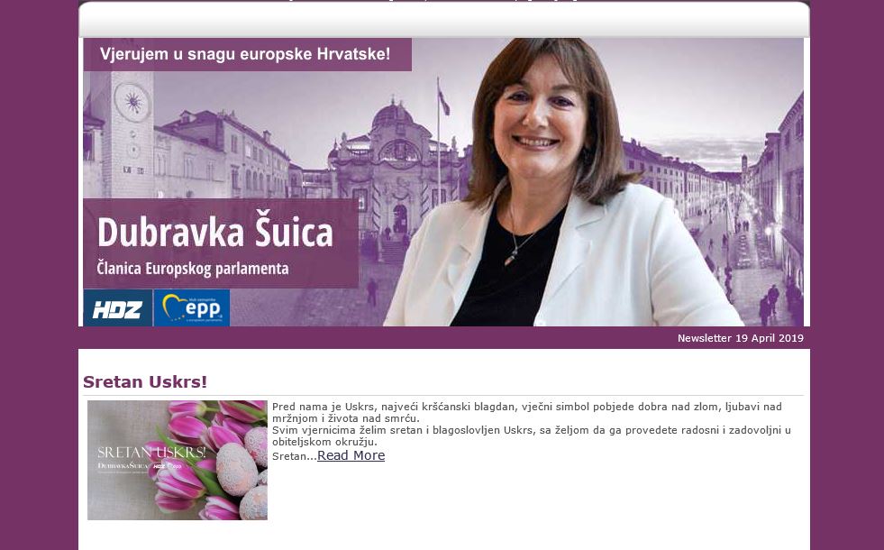 newsletter Dubravka Suica